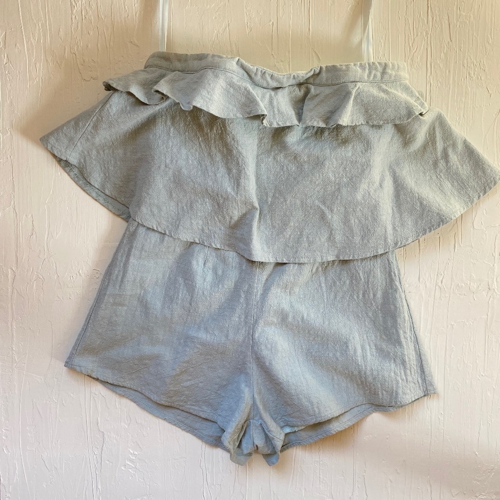 Princess Polly Strapless Linen Playsuit